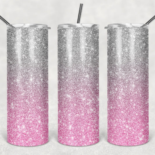 Pink, Gray, Glitter, Sublimation, Ready to Print, Ready To Press, Print Out Transfer, 20 oz, Skinny Tumbler Transfer, NOT A DIGITAL