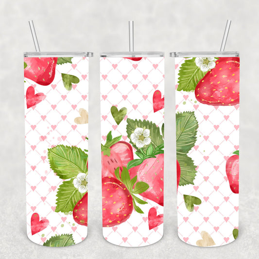 Strawberries, Sublimation, Ready To Press, Print Out Transfer, 20 oz, Skinny Tumbler Transfer, NOT A DIGITAL