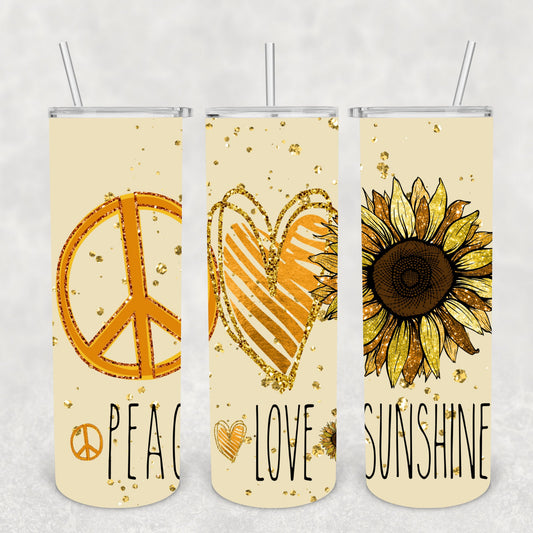 Peace, Love and Sunshine, Sublimation, Ready To Press, Print Out Transfer, 20 oz, Skinny Tumbler Transfer, NOT A DIGITAL