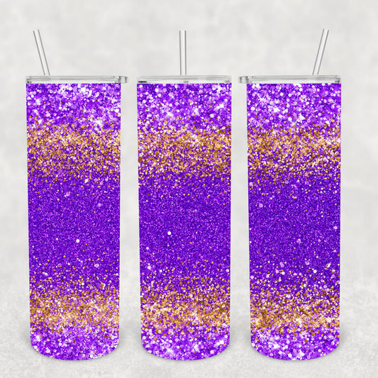 Purple Gold Glitter, Sublimation, Ready to Print, Ready To Press, Print Out Transfer, 20 oz, Skinny Tumbler Transfer, NOT A DIGITAL