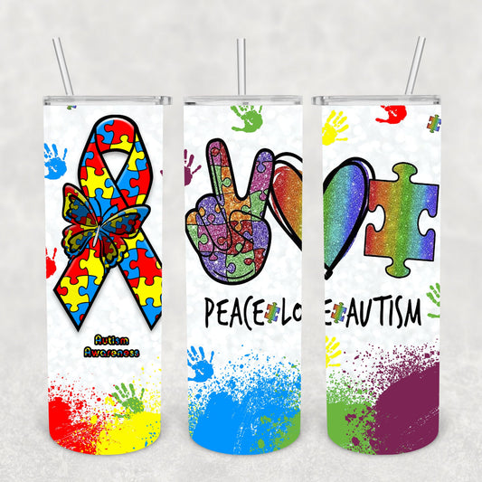 Autism, Sublimation, Ready To Press, Print Out Transfer, 20 oz, Skinny Tumbler Transfer, NOT A DIGITAL