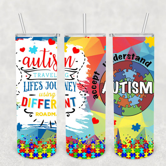 Autism, Sublimation, Ready To Press, Print Out Transfer, 20 oz, Skinny Tumbler Transfer, NOT A DIGITAL