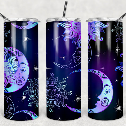 Moon and Stars, Sublimation, Ready to Print, Ready To Press, Print Out Transfer, 20 oz, Skinny Tumbler Transfer, NOT A DIGITAL