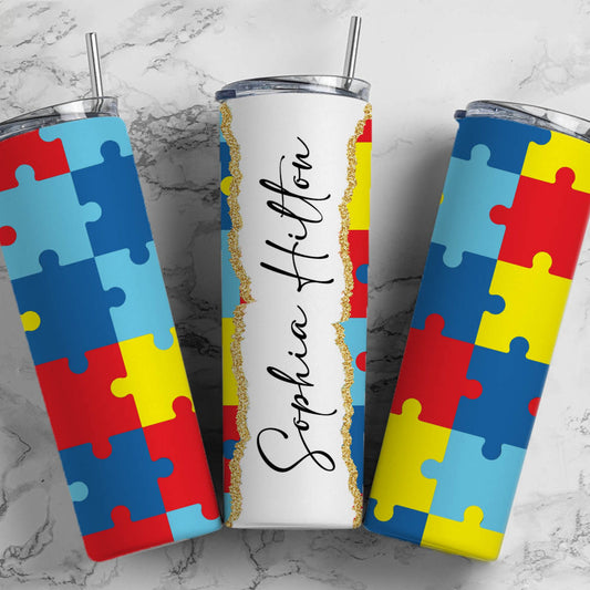 Autism, Sublimation, Ready to Print, Ready To Press, Print Out Transfer, 20 oz, Skinny Tumbler Transfer, NOT A DIGITAL