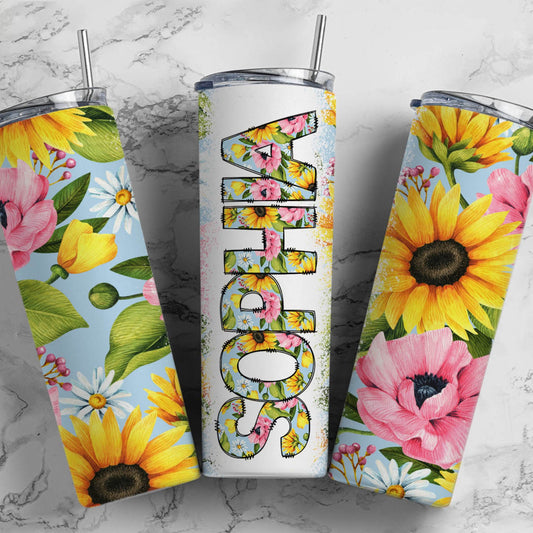 Sunflower, Sublimation, Ready to Print, Ready To Press, Print Out Transfer, 20 oz, Skinny Tumbler Transfer, NOT A DIGITAL