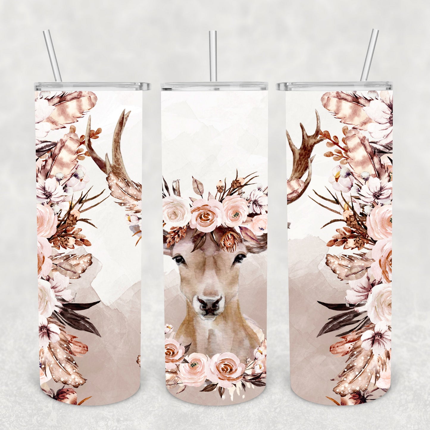 Boho Deer, Sublimation, Ready To Press, Print Out Transfer, 20 oz, Skinny Tumbler Transfer, NOT A DIGITAL