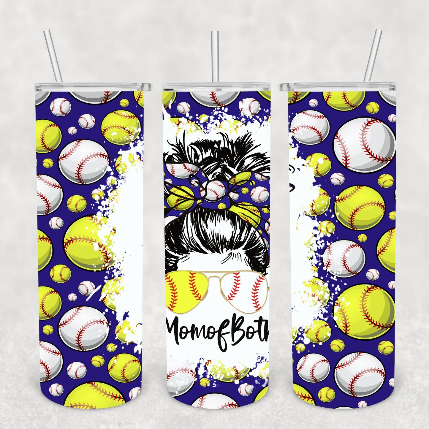 Mom of Both Softball Baseball, Sublimation, Ready to Print, Ready To Press, Print Out Transfer, 20 oz Skinny Tumbler Transfer, NOT A DIGITAL