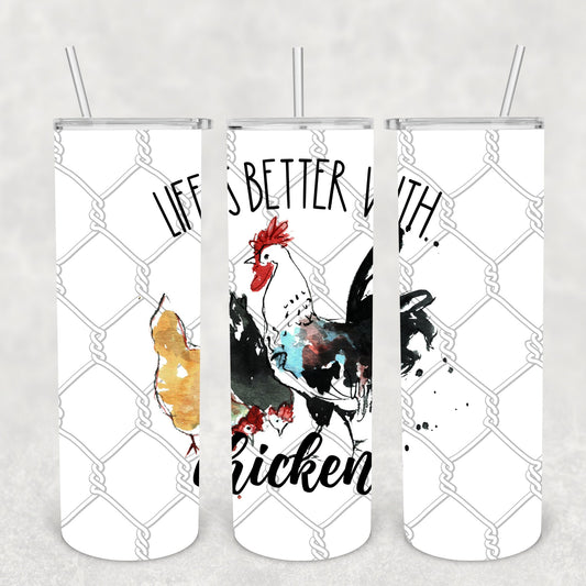 Life with Chickens, Sublimation, Ready to Print, Ready To Press, Print Out Transfer, 20 oz, Skinny Tumbler Transfer, NOT A DIGITAL