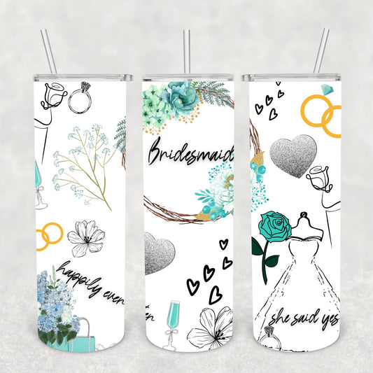 Bridesmaid, Sublimation, Ready To Press, Print Out Transfer, 20 oz, Skinny Tumbler Transfer, NOT A DIGITAL