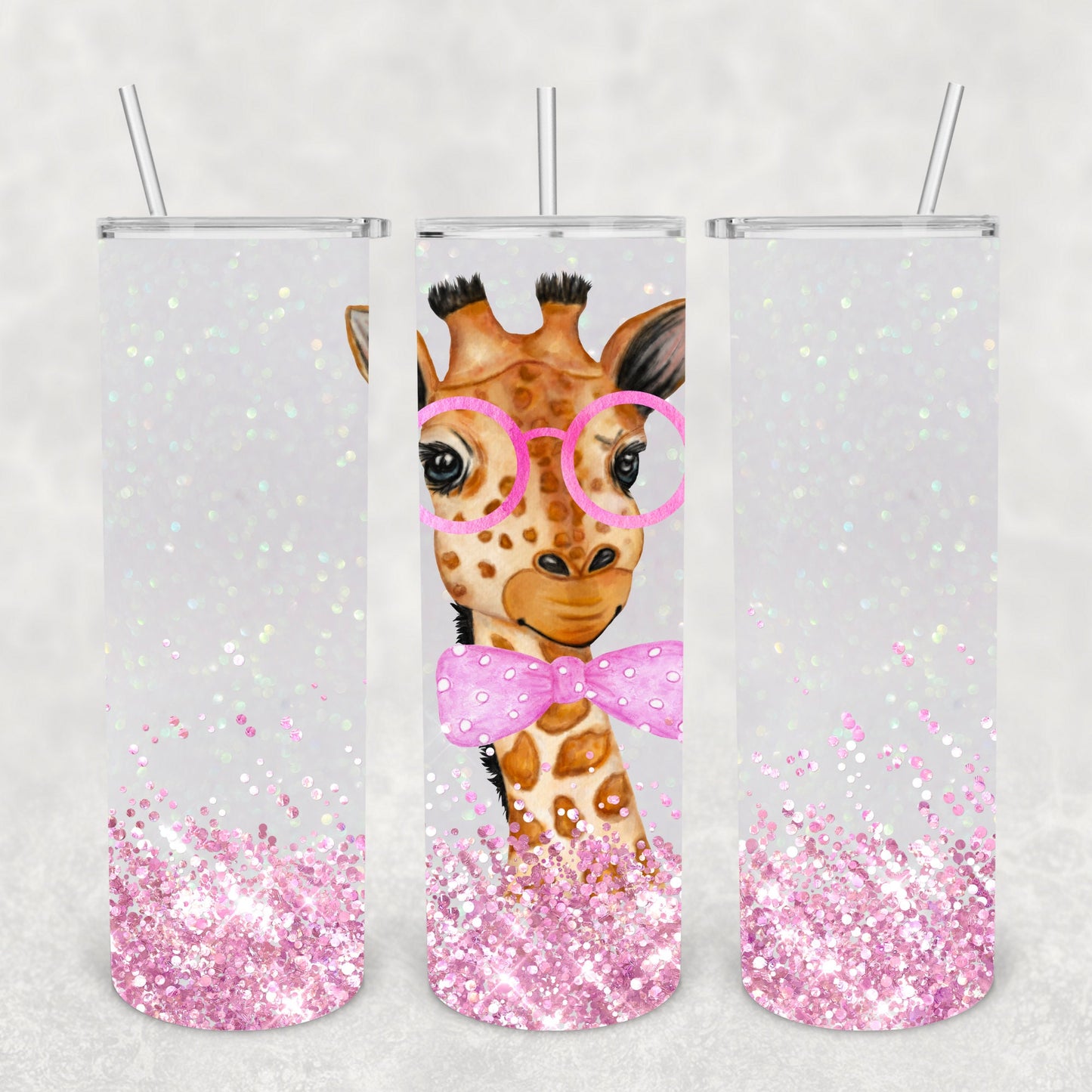 Giraffe Pink Glitter , Film, Sublimation, Ready To Press, Print Out Transfer, 20 oz, Skinny Tumbler Transfer, NOT A DIGITAL