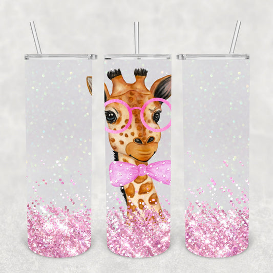 Giraffe Pink Glitter , Film, Sublimation, Ready To Press, Print Out Transfer, 20 oz, Skinny Tumbler Transfer, NOT A DIGITAL