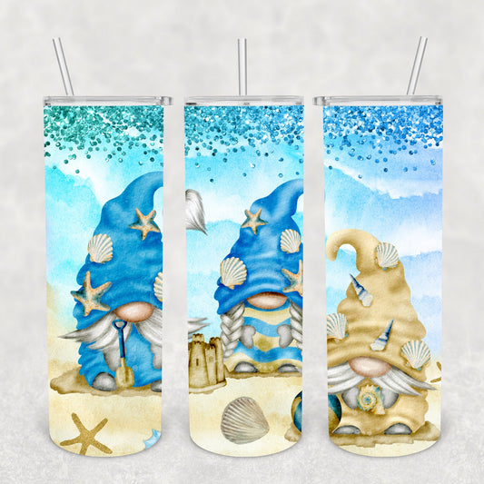 Beach Gnomes Glitter, Sublimation, Ready To Press, Print Out Transfer, 20 oz, Skinny Tumbler Transfer, NOT A DIGITAL