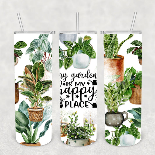 My Garden Is My Happy Place, Sublimation, Ready To Press, Print Out Transfer, 20 oz, Skinny Tumbler Transfer, NOT A DIGITAL