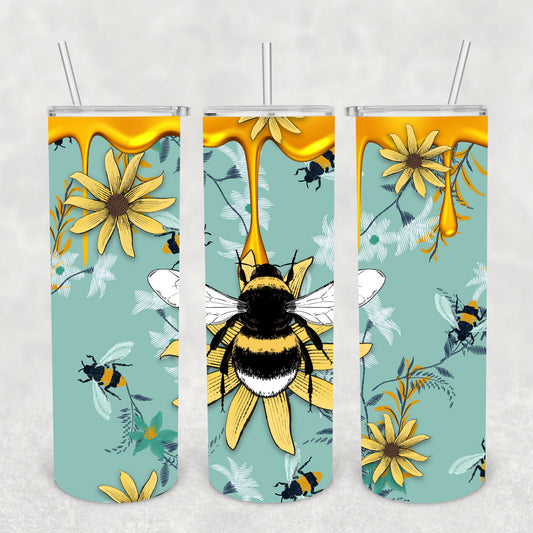 Bee Honey Drip, Sublimation, Ready To Press, Print Out Transfer, 20 oz, Skinny Tumbler Transfer, NOT A DIGITAL