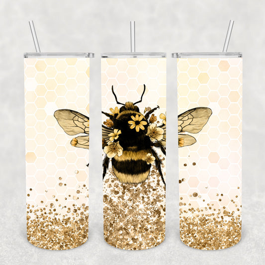 Bee Glitter, Sublimation, Ready To Press, Print Out Transfer, 20 oz, Skinny Tumbler Transfer, NOT A DIGITAL