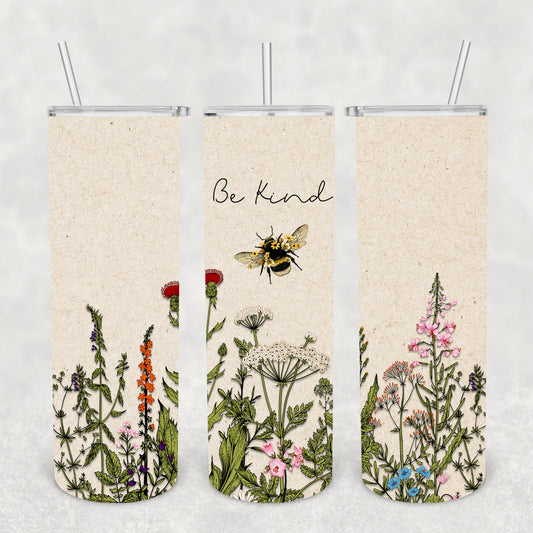 Bee Wild Flowers, Sublimation, Ready To Press, Print Out Transfer, 20 oz, Skinny Tumbler Transfer, NOT A DIGITAL