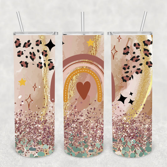Rose Glitter Rainbow, Sublimation, Ready To Press, Print Out Transfer, 20 oz, Skinny Tumbler Transfer, NOT A DIGITAL