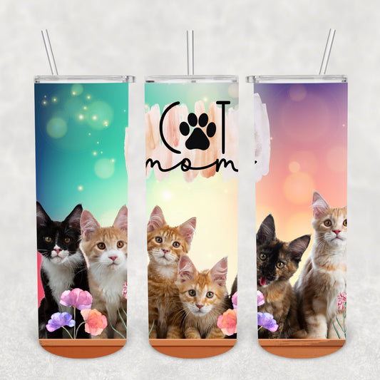 Cat Mom, Sublimation, Ready To Press, Print Out Transfer, 20 oz, Skinny Tumbler Transfer, NOT A DIGITAL