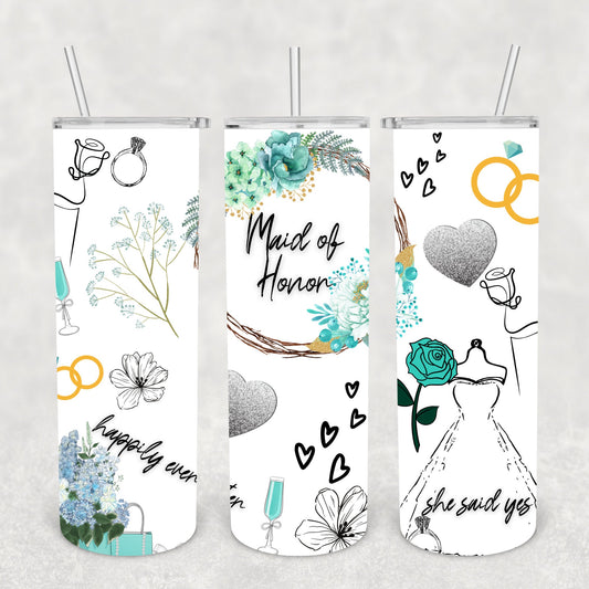 Maid of Honor, Sublimation, Ready To Press, Print Out Transfer, 20 oz, Skinny Tumbler Transfer, NOT A DIGITAL