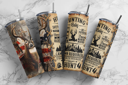 Hunting Rules, Sublimation, Ready To Press, Print Out Transfer, 20 oz, Skinny Tumbler Transfer, NOT A DIGITAL