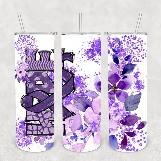 Purple Ribbon Hope, Sublimation, Ready To Press, Print Out Transfer, 20 oz, Skinny Tumbler Transfer, NOT A DIGITAL