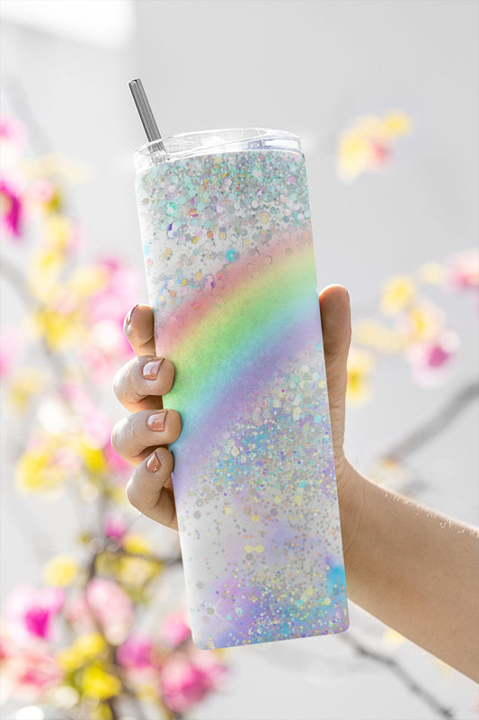Rainbow Glitter #2, Sublimation, Ready To Press, Print Out Transfer, 20 oz, Skinny Tumbler Transfer, NOT A DIGITAL