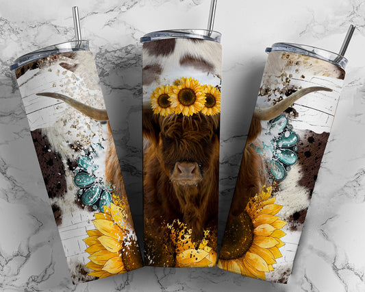 Highland Cow, Sublimation, Ready To Press, Print Out Transfer, 20 oz, Skinny Tumbler Transfer, NOT A DIGITAL