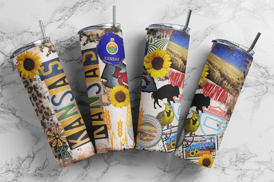 Kansas, Sublimation, Ready To Press, Print Out Transfer, 20 oz Skinny, 12 oz. Skinny Tumbler Transfer, NOT A DIGITAL