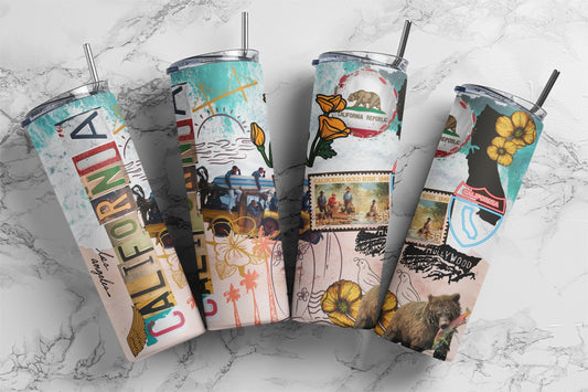 California, Sublimation, Ready To Press, Print Out Transfer, 20 oz, Skinny Tumbler Transfer, NOT A DIGITAL