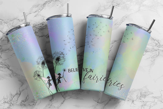 Believe in Fairies, Sublimation, Ready To Press, Print Out Transfer, 20 oz, Skinny Tumbler Transfer, NOT A DIGITAL