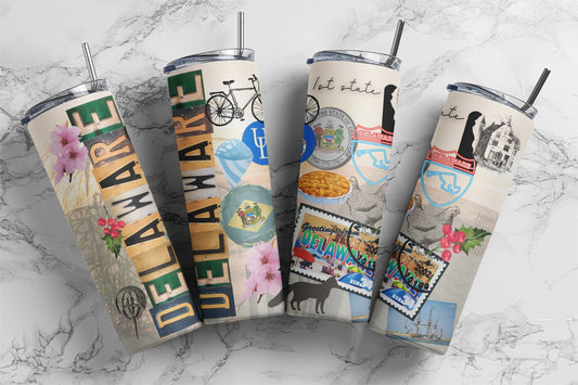 Delaware, Sublimation, Ready To Press, Print Out Transfer, 20 oz Skinny, 12 oz. Skinny Tumbler Transfer, NOT A DIGITAL