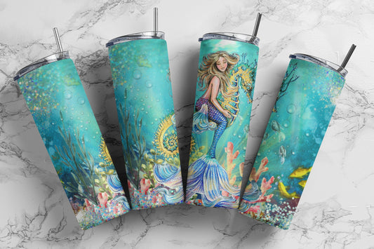 Mermaid Blonde, Sublimation, Ready To Press, Print Out Transfer, 20 oz, 12 oz. Skinny Tumbler Transfer, NOT A DIGITAL