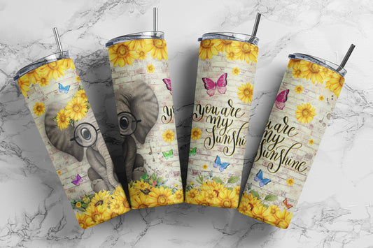 Baby Elephant You Are My Sunshine, Sublimation, Ready To Press, Print Out Transfer, 20 oz, 12 oz. Skinny Tumbler Transfer, NOT A DIGITAL