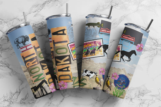 North Dakota, Sublimation, Ready To Press, Print Out Transfer, 20 oz, Skinny Tumbler Transfer, NOT A DIGITAL