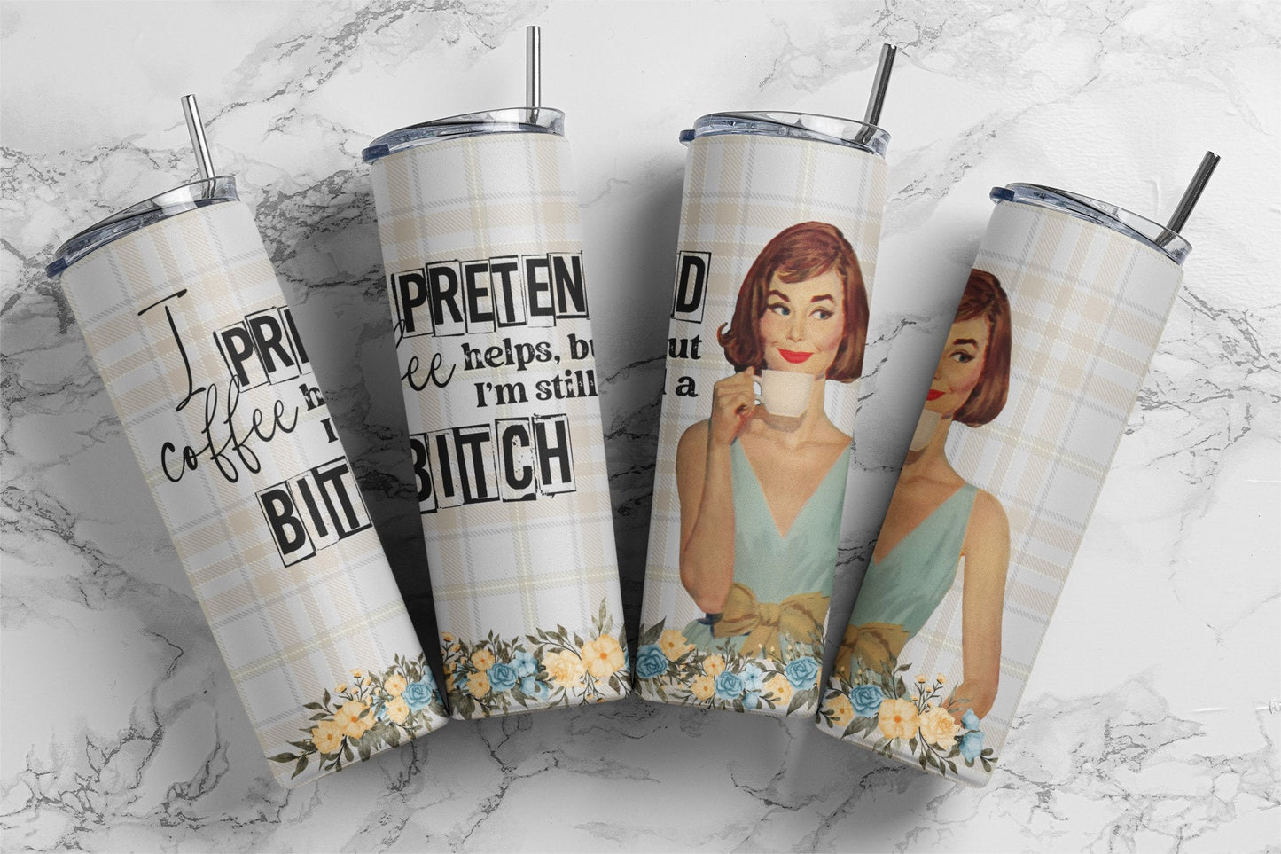 Retro Housewives, Sublimation, Ready To Press, Print Out Transfer, 20 oz, 12 oz. Skinny Tumbler Transfer, NOT A DIGITAL