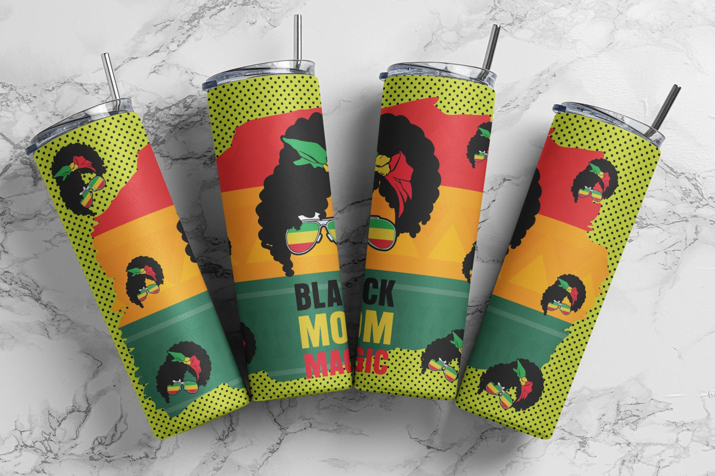 Black Mom Magic, Sublimation, Ready To Press, Print Out Transfer, 20 oz Skinny, 12 oz. Skinny Tumbler Transfer, NOT A DIGITAL