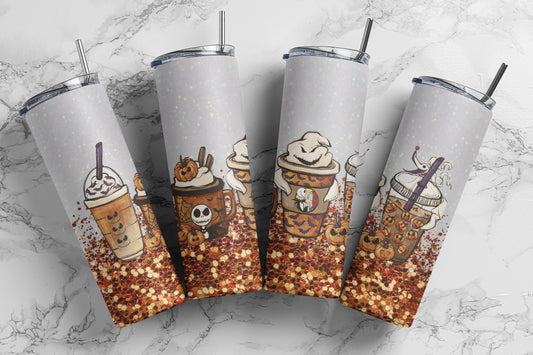 Spooky Fall Latte, Sublimation, Ready To Press, Print Out Transfer, 20 oz, Skinny Tumbler Transfer, NOT A DIGITAL