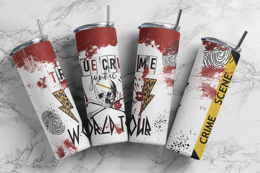 True Crime World Tour, Sublimation, Ready To Press, Ready to Print, Print Out Transfer, 20 oz, Skinny Tumbler Transfer, NOT A DIGITAL