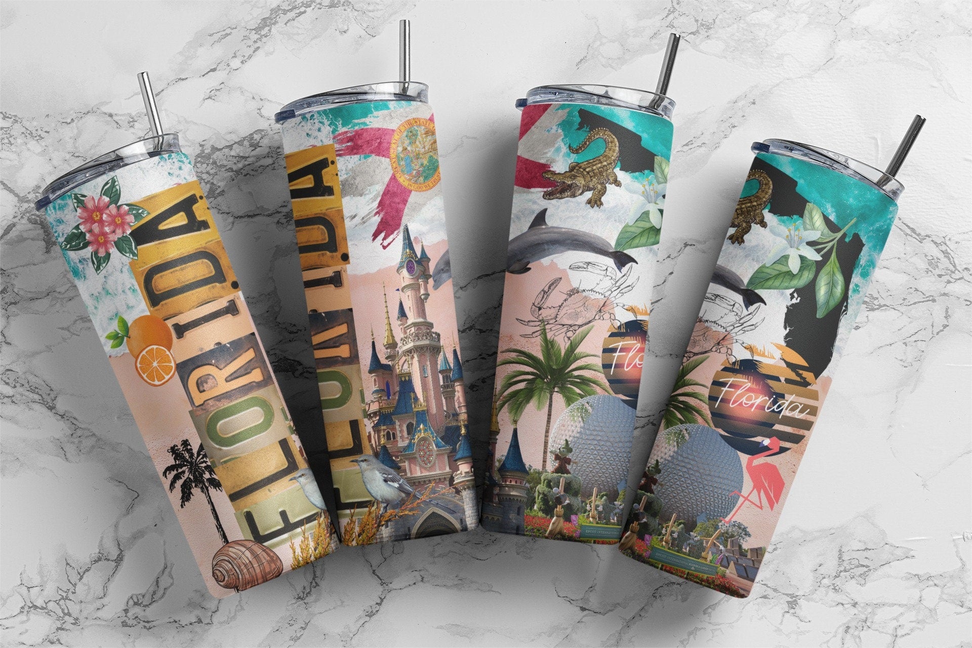 Florida, Sublimation, Ready To Press, Print Out Transfer, 20 oz Skinny ...