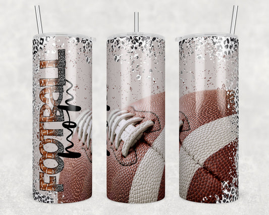 Football Mom Leopard #2, Sublimation, Ready To Press, Print Out Transfer, 20 oz Skinny Tumbler Transfer, NOT A DIGITAL