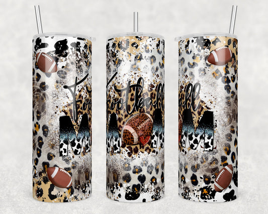 Football Mom Leopard #1, Sublimation, Ready To Press, Print Out Transfer, 20 oz Skinny Tumbler Transfer, NOT A DIGITAL