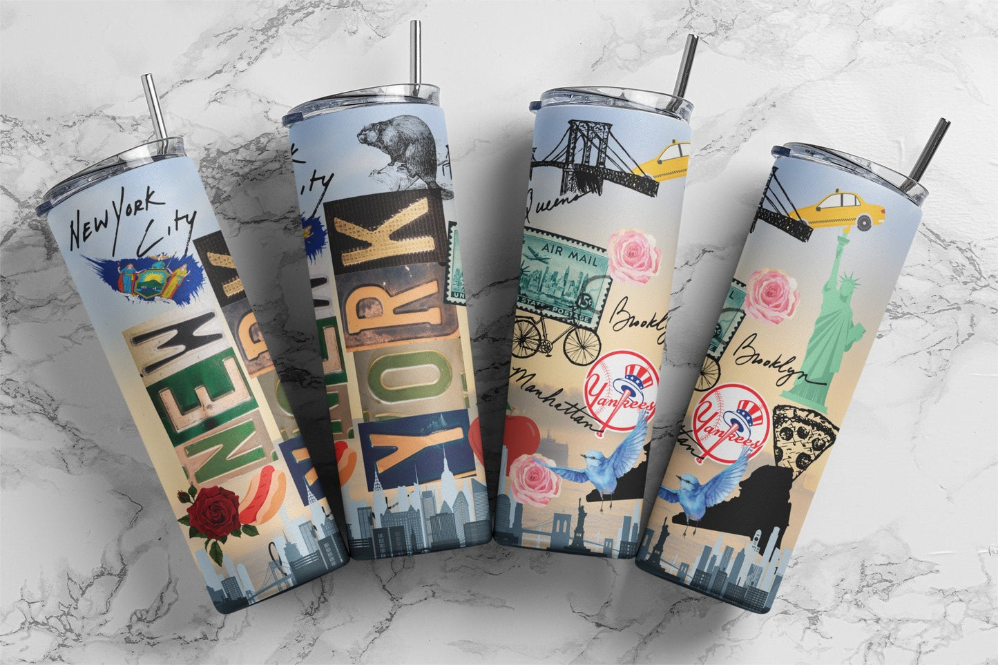 New York, Sublimation, Ready To Press, Print Out Transfer, 20 oz Skinny, 12 oz. Skinny Tumbler Transfer, NOT A DIGITAL