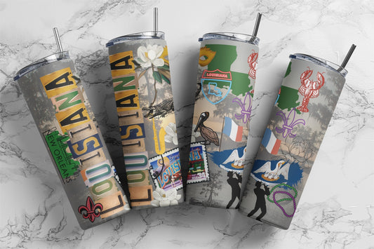 Louisiana, Sublimation, Ready To Press, Print Out Transfer, 20 oz Skinny, 12 oz. Skinny Tumbler Transfer, NOT A DIGITAL