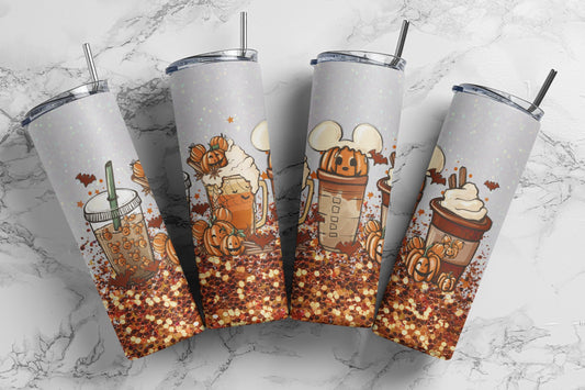 Mouse Fall Latte, Sublimation, Ready To Press, Print Out Transfer, 20 oz, Skinny Tumbler Transfer, NOT A DIGITAL