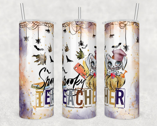 Spooky Teacher, Sublimation Ready to Print Ready To Press, Print Out Transfer, 20 oz, Skinny Tumbler Transfer, NOT A DIGITAL