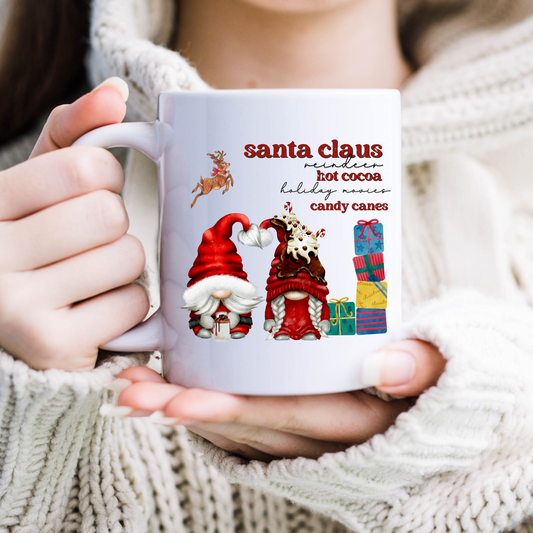 Santa Claus Reindeer Gnomes Mug, Sublimation, Ready To Press, Print Out Transfer, 11 oz. 12 oz. 15 oz. NOT A DIGITAL Cost 3.25 for 4 designs on one sheet
